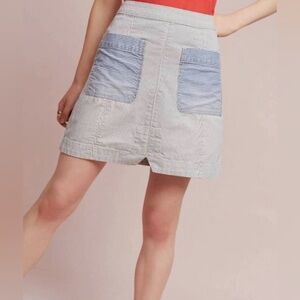 Pilcro Blue and White Striped Skort